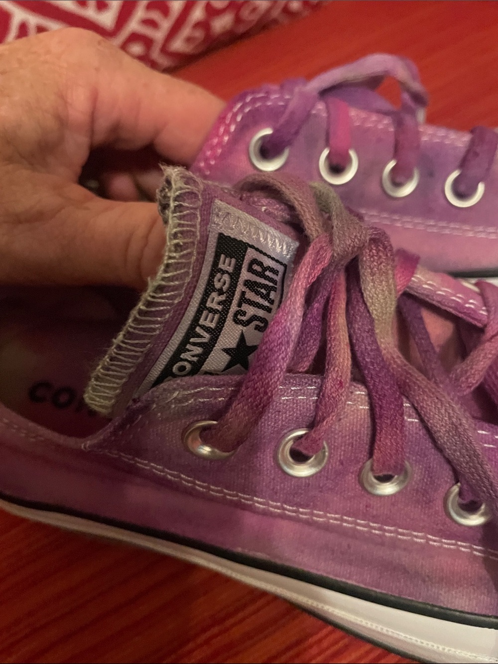 Purple Tie-Dye Low-Top Canvas sneakers - Picture 15 of 17